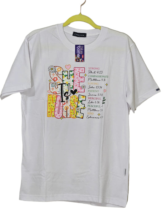 Printed T-shirt - "She is a Nurse"