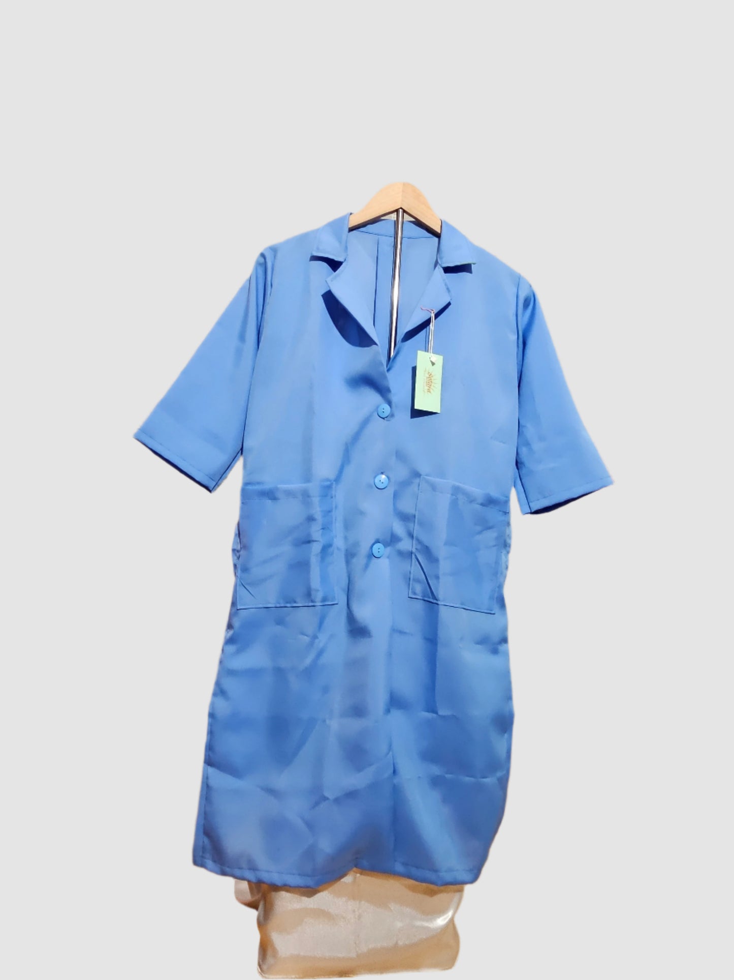 Long Blazer-Style Labcoat with 3/4 Sleeves