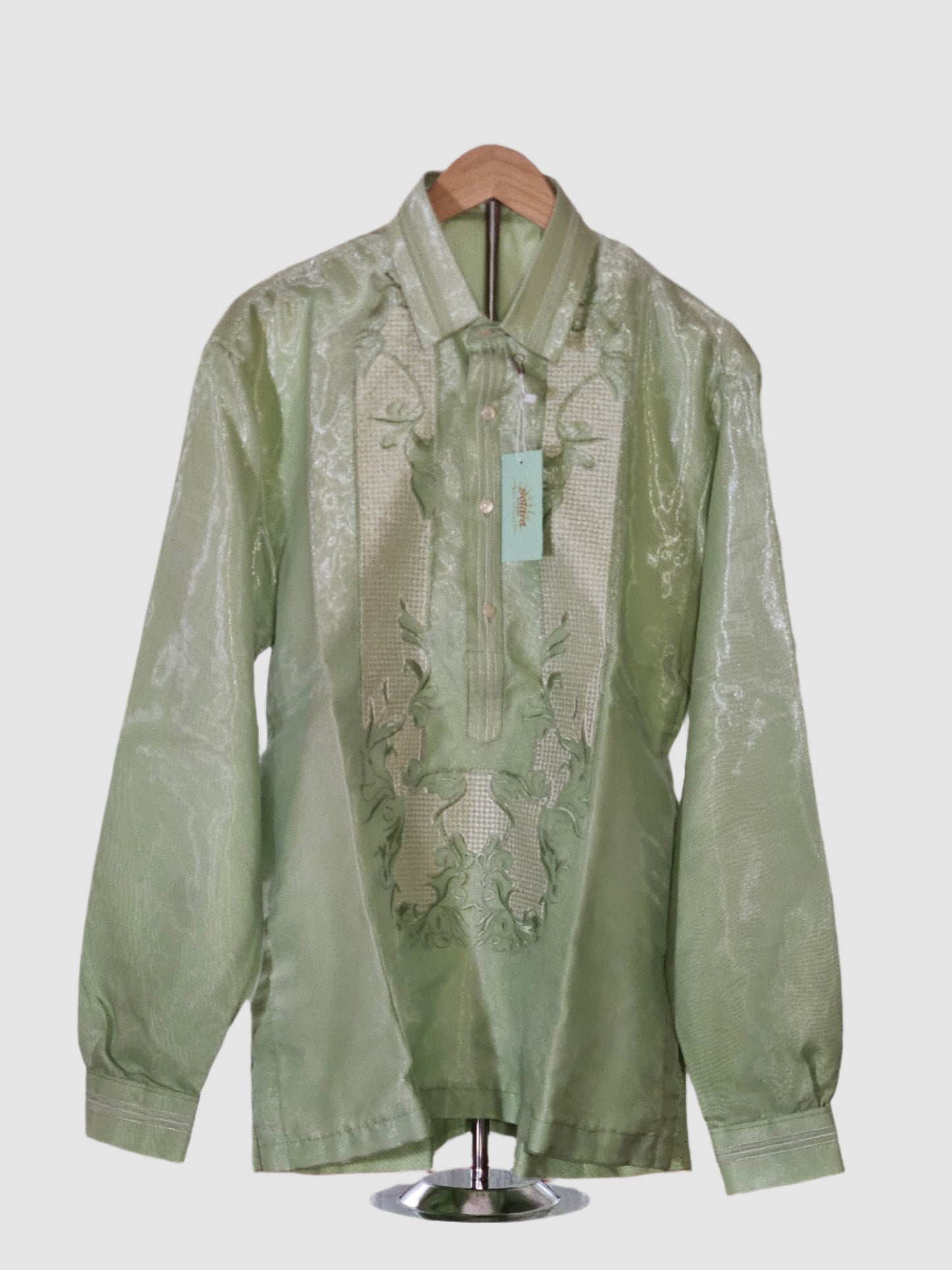 Long-Sleeved Barong Tagalog - Light Green