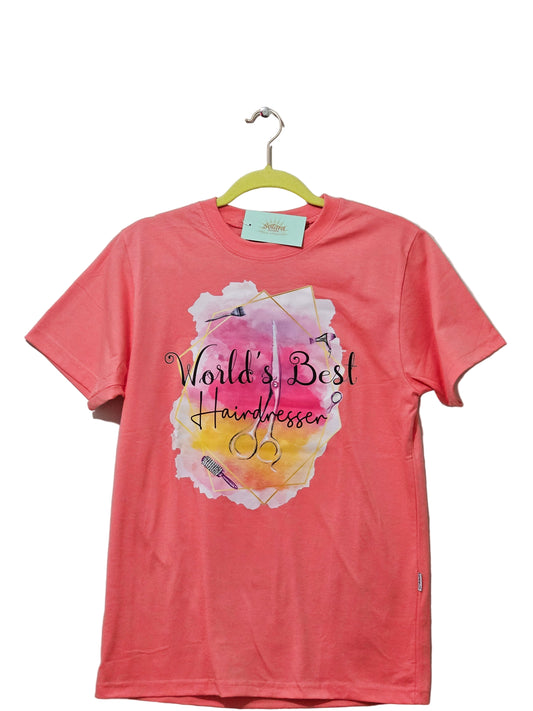Printed T-shirt - "World's Best Hairdresser"