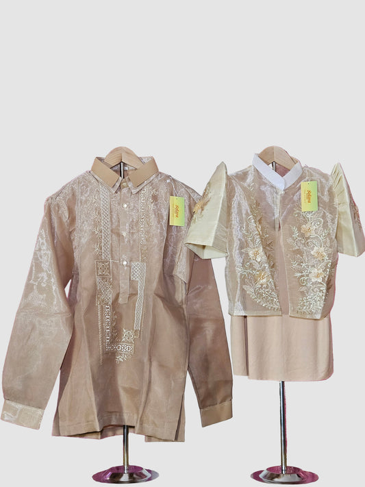 Gold Long Sleeved Barong Tagalog