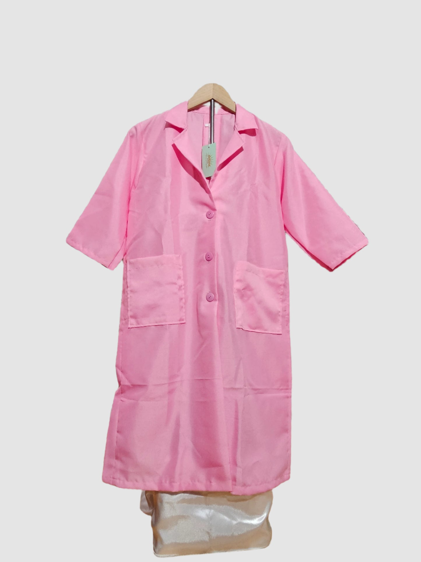 Long Blazer-Style Labcoat with 3/4 Sleeves