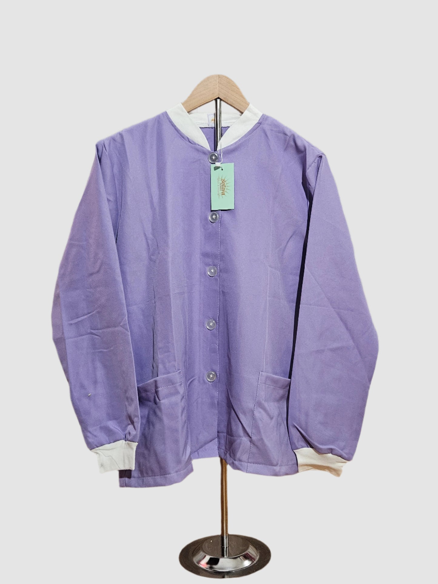 Lab Coat with White Collar Combination