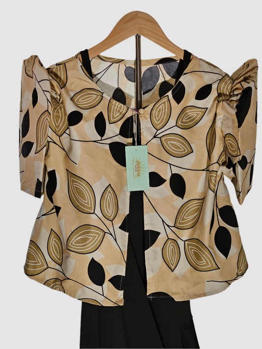 Bolero with Leaf Print