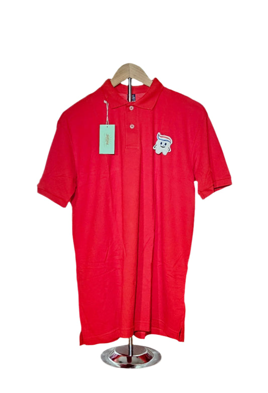 Collared Shirt With Embroidery Patch - Tooth