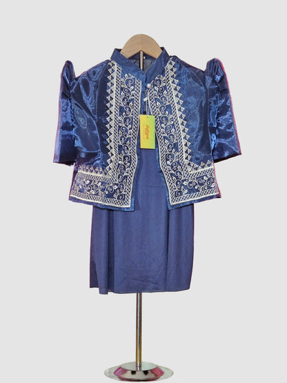 Navy Blue Bolero with Intricate Pattern - Design 2