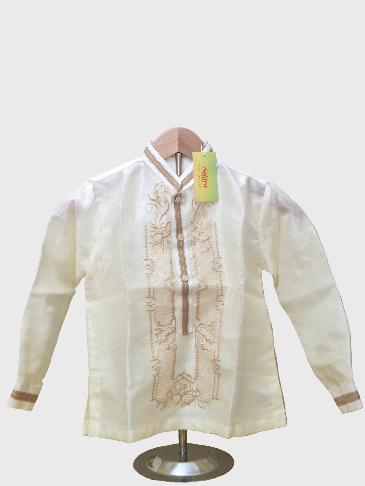 Kids Barong Tagalog Plain Cream