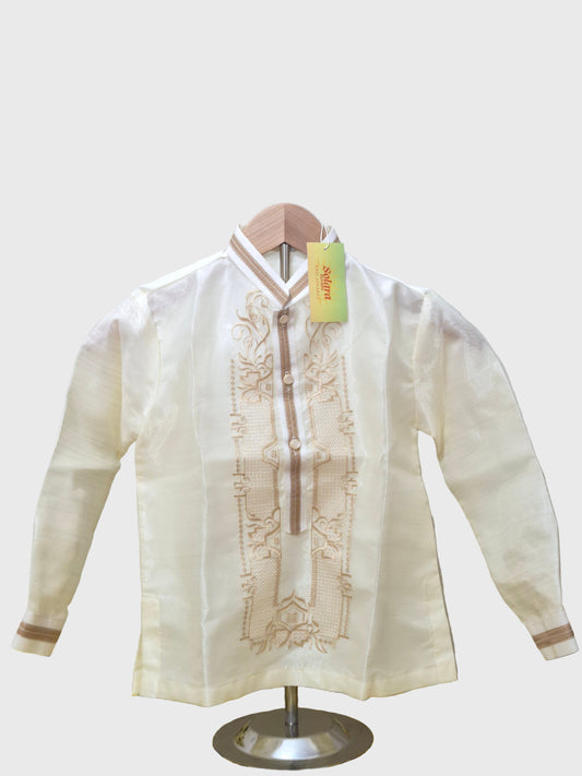 Kids Barong Tagalog Plain Cream