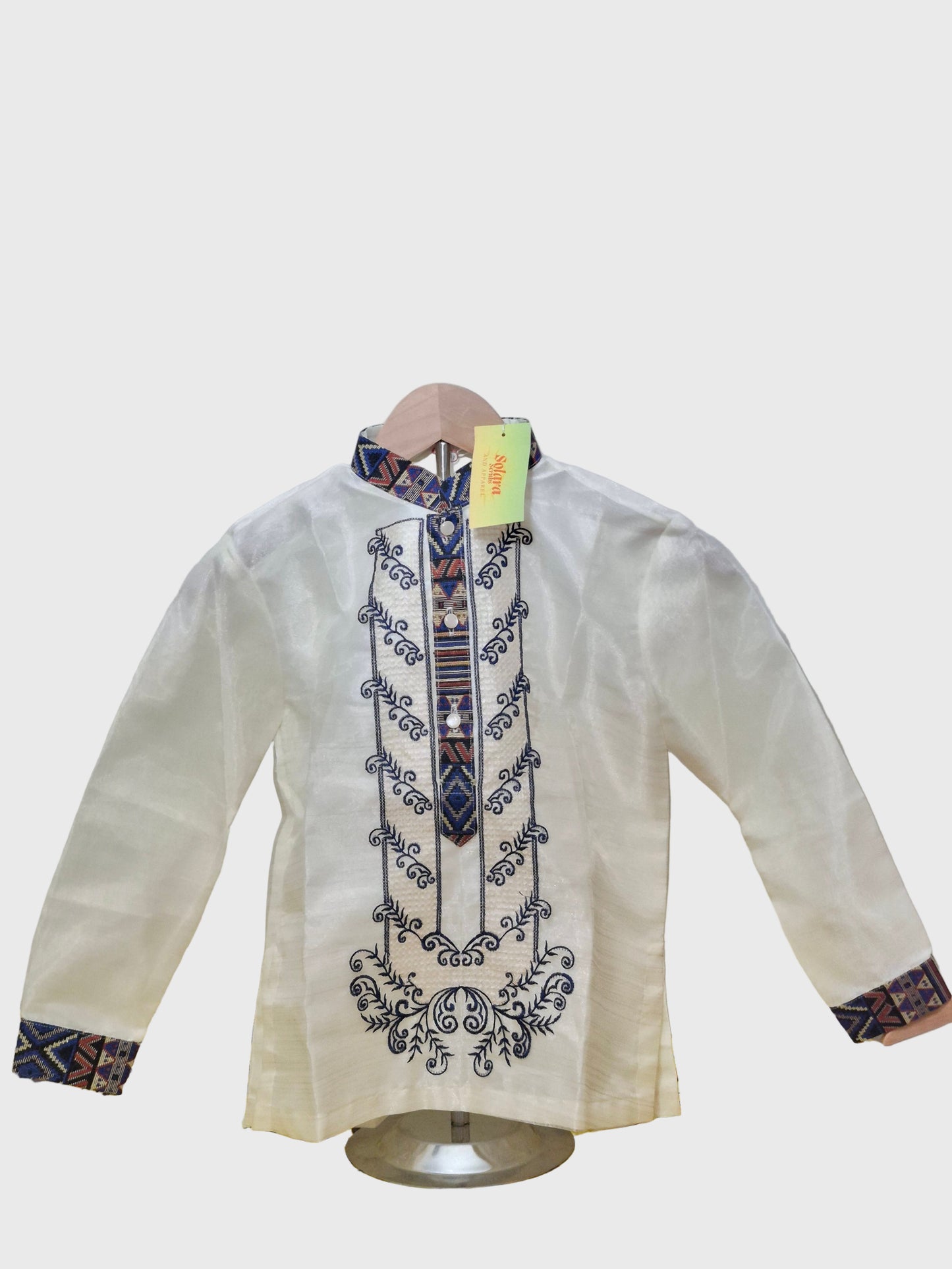 Kids Barong Tagalog Ethnic Design Navy